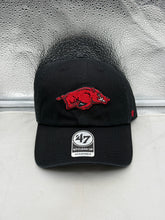 Load image into Gallery viewer, Arkansas Razorbacks NCAA '47 Brand Black Clean Up Adjustable Hat
