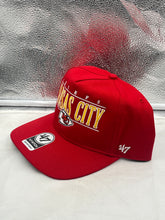 Load image into Gallery viewer, Close-up view of Kansas City Chiefs NFL &#39;47 Brand Red Hitch Snapback Adjustable Hat displaying the adjustable snapback closure for a customized fit.
