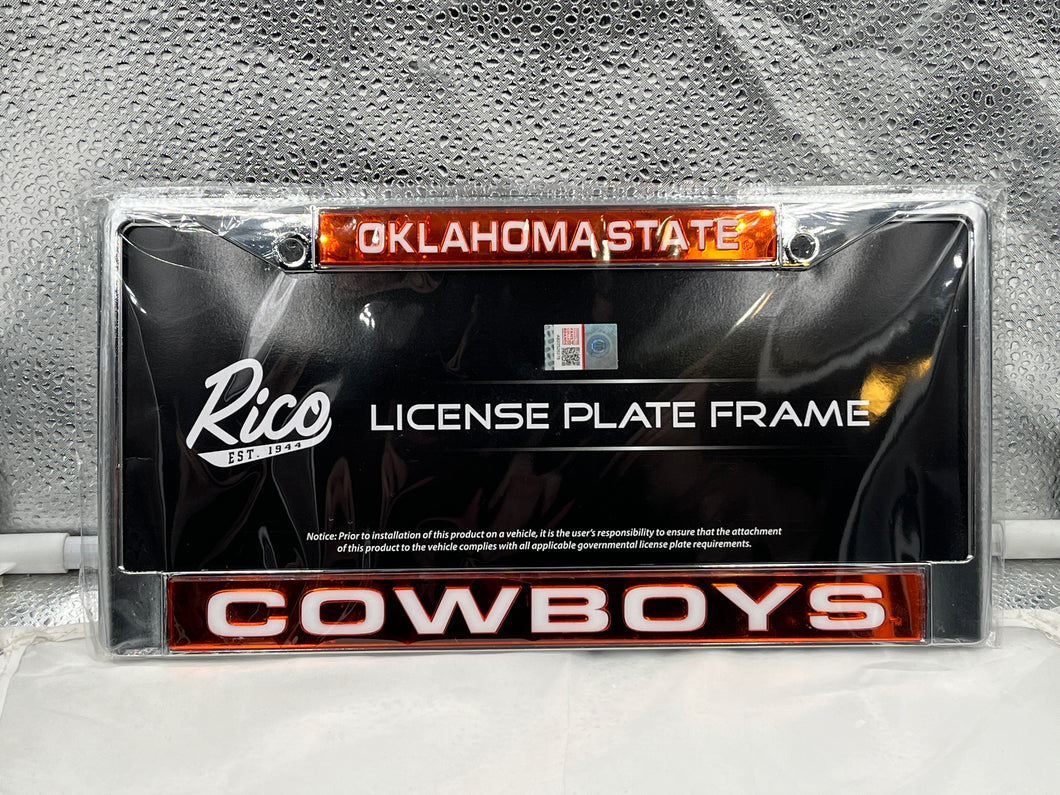Oklahoma State Cowboys NCAA Laser Cut License Plate Frame RICO - Casey's Sports Store
