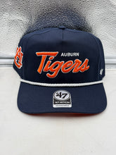 Load image into Gallery viewer, Auburn Tigers NCAA '47 Brand Blue Script Hitch Rope Adjustable Snapback Hat showcasing stylish design perfect for fans.
