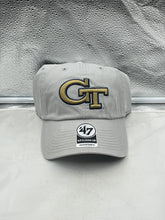 Load image into Gallery viewer, Georgia Tech Yellow Jackets NCAA &#39;47 Brand Gray Clean Up Adjustable Hat showcasing stylish gray design with iconic team logo, perfect for fans and everyday casual wear.
