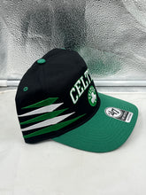 Load image into Gallery viewer, Boston Celtics NBA &#39;47 Brand Black Diamond Hitch Adjustable Snapback Hat featuring the logo prominently.
