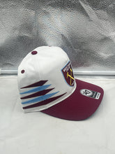Load image into Gallery viewer, West Ham United EPL &#39;47 Brand White TT Diamond Hitch Adjustable Snapback Hat showcasing the iconic team logo and modern diamond hitch pattern.
