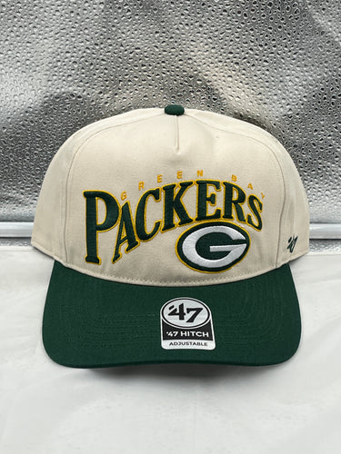 Green Bay Packers NFL '47 Brand Wave Tan Hitch Adjustable Snapback Hat - Casey's Sports Store