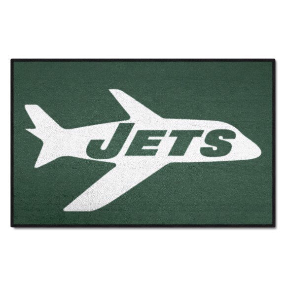 New York Jets NFL Throwback Starter Mat Rug 19” X 30” by Fanmats - Perfect for fans to show team spirit in their home.