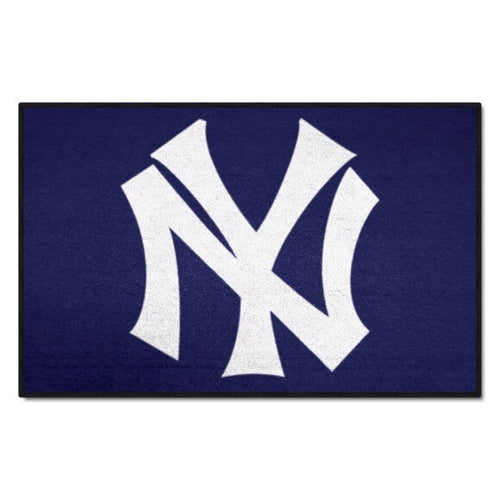 New York Yankees MLB Blue Starter Mat Rug 19” X 30” Fanmats showcasing a vibrant design for fans.