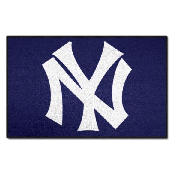 New York Yankees MLB Blue Starter Mat Rug 19” X 30” Fanmats showcasing a vibrant design for fans.