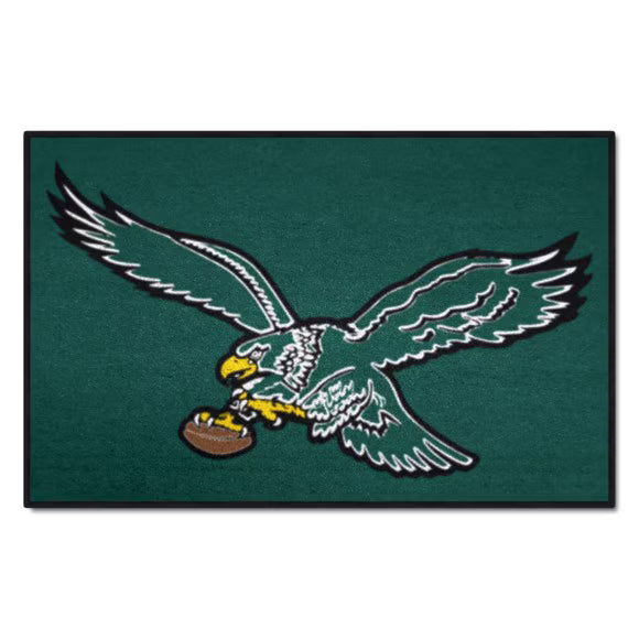 Philadelphia Eagles NFL Throwback Green Starter Mat Rug 19” X 30” from Fanmats, perfect for showing team spirit in any space.