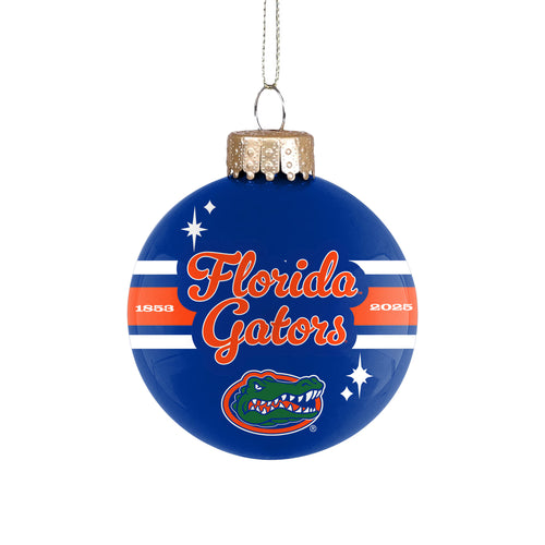 Florida Gators NCAA Glass Christmas Bulb Ornament by Forever Collectibles, perfect for fans looking for a Florida Gators Ornament to decorate their holiday season.