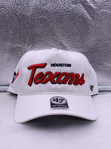 Houston Texans NFL '47 White Script Hitch Snapback Adjustable Hat - Casey's Sports Store
