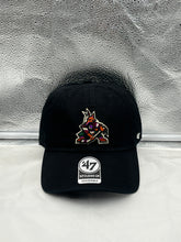 Load image into Gallery viewer, Arizona Coyotes NHL &#39;47 Brand Throwback Clean Up Black Adjustable Hat - Casey&#39;s Sports Store
