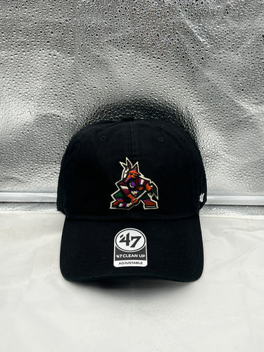 Arizona Coyotes NHL '47 Brand Throwback Clean Up Black Adjustable Hat - Casey's Sports Store