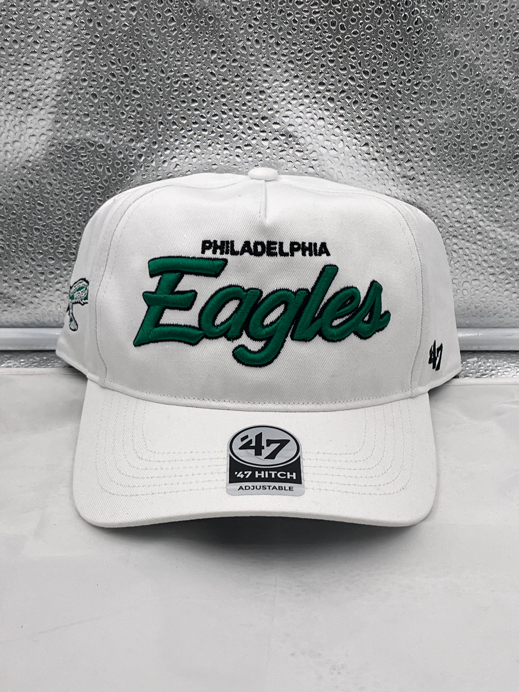 Philadelphia Eagles NFL '47 Throwback White Script Hitch Snapback Adjustable Hat - Casey's Sports Store