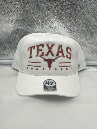 Texas Longhorns NCAA '47 Brand White Hitch Adjustable Snapback Hat - Casey's Sports Store