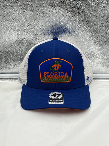 Florida Gators NCAA '47 Brand Blue Trucker Mesh Adjustable Snapback Hat - Casey's Sports Store