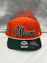 Load image into Gallery viewer, Miami Hurricanes NCAA '47 Brand Orange Two Tone MVP DV Adjustable Snapback Hat - Casey's Sports Store
