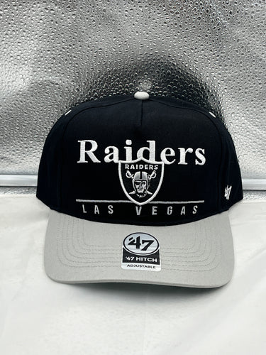 Las Vegas Raiders NFL '47 Brand Black Two Tone Hitch Snapback Adjustable Hat - Casey's Sports Store