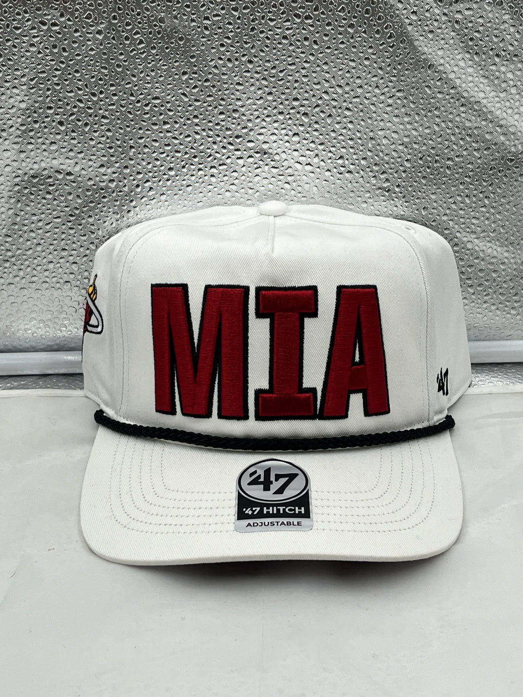 Miami Heat NBA '47 Brand White Script Rope Hitch Snapback Adjustable Hat - Casey's Sports Store