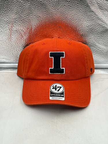 Illinois Fighting Illini NCAA '47 Brand Orange Clean Up Adjustable Strapback Hat - Comfortable and stylish headwear for fans of the Illinois Fighting Illini.