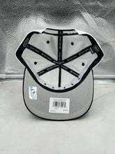 Load image into Gallery viewer, Detailed close-up of the Chicago Blackhawks NHL &#39;47 Brand White Diamond Hitch Adjustable Snapback Hat showing fabric texture.
