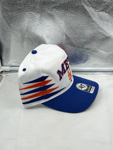 Load image into Gallery viewer, Back view of the New York Mets MLB &#39;47 Brand White Diamond Hitch Adjustable Snapback Hat, displaying the adjustable strap for a perfect fit.
