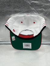 Load image into Gallery viewer, Maryland Terrapins NCAA &#39;47 Brand White Diamond Hitch Snapback Adjustable Hat side view highlighting the adjustable strap.
