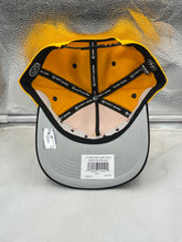 Load image into Gallery viewer, Boston Bruins NHL &#39;47 Brand Yellow Diamond Hitch Adjustable Snapback Hat detailed close-up of the yellow fabric and stitching.
