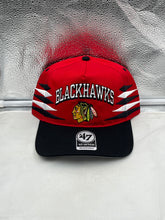 Load image into Gallery viewer, Chicago Blackhawks NHL &#39;47 Brand Red Diamond Hitch Adjustable Snapback Hat, featuring team colors and logo, perfect for fans and casual wear.
