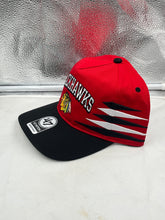 Load image into Gallery viewer, Chicago Blackhawks NHL &#39;47 Brand Red Diamond Hitch Adjustable Snapback Hat in red color with logo.
