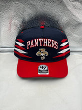 Load image into Gallery viewer, Florida Panthers NHL &#39;47 Brand Navy Diamond Hitch Adjustable Snapback Hat showcasing the team&#39;s logo and design details in navy blue.
