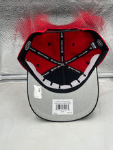 Load image into Gallery viewer, Carolina Hurricanes NHL &#39;47 Brand Red Diamond Hitch Adjustable Snapback Hat - detailed close-up of the fabric texture and logo.
