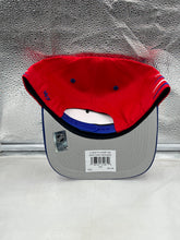 Load image into Gallery viewer, Side view of the New York Rangers NHL &#39;47 Brand Red Diamond Hitch Adjustable Snapback Hat highlighting the adjustable snapback feature.
