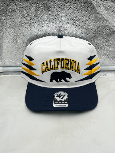 California Golden Bears NCAA '47 White Diamond Hitch Snapback Adjustable Hat - Adjustable cap featuring white design, perfect for fans and players.