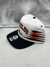 Load image into Gallery viewer, Baltimore Orioles MLB &#39;47 Brand White Diamond Hitch Adjustable Snapback Hat - front view showcasing logo design.
