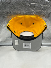 Load image into Gallery viewer, Close-up of the Nashville Predators NHL &#39;47 Brand Yellow Diamond Hitch Adjustable Snapback Hat featuring the team logo and diamond design.
