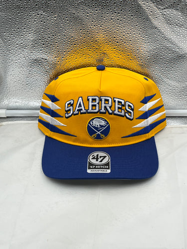 Buffalo Sabres NHL '47 Brand Yellow Diamond Hitch Adjustable Snapback Hat, a stylish headwear option for fans.
