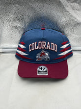 Load image into Gallery viewer, Colorado Avalanche NHL &#39;47 Brand Blue Diamond Hitch Adjustable Snapback Hat featuring a stylish blue design, perfect for hockey fans
