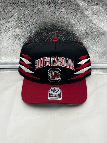 South Carolina Gamecocks NCAA '47 Black Diamond Hitch Snapback Adjustable Hat showcasing a stylish black design, perfect for fans and casual wear.