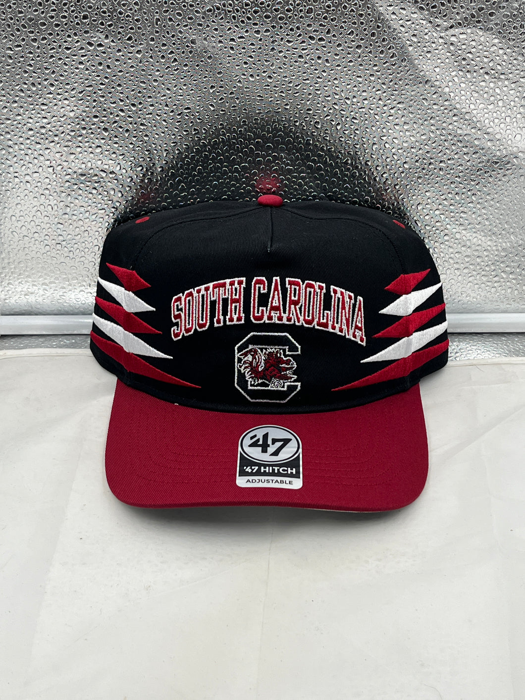 South Carolina Gamecocks NCAA '47 Black Diamond Hitch Snapback Adjustable Hat showcasing a stylish black design, perfect for fans and casual wear.