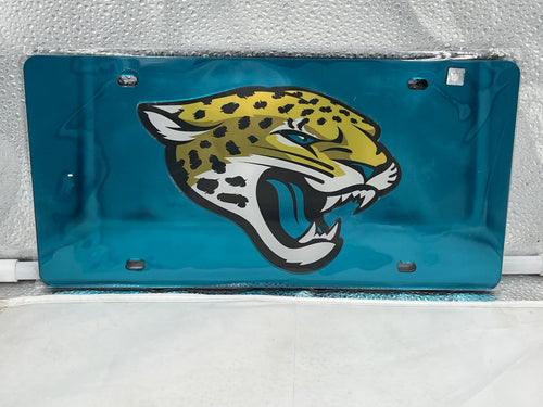 Jacksonville Jaguars NFL Teal Acrylic Lasercut License Plate by WinCraft - A stylish and durable fan accessory showcasing the Jacksonville Jaguars logo.