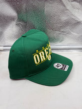 Load image into Gallery viewer, Back view of the Oregon Ducks NCAA &#39;47 Brand Green Hitch City Line Adjustable Snapback Hat emphasizing its adjustable snapback feature for a customized fit, essential for every Oregon Ducks hat enthusiast.
