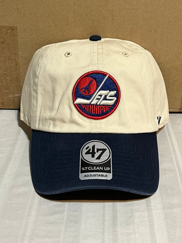 Winnipeg Jets NHL '47 Brand Throwback Clean Up Natural Two Tone Adjustable Hat - Casey's Sports Store