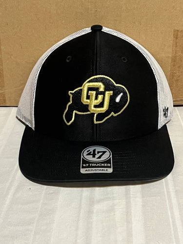 Colorado Buffaloes NCAA '47 Brand Black Trucker Mesh Adjustable Snapback Hat - Casey's Sports Store