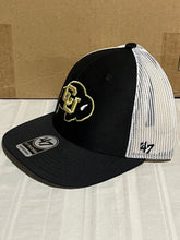 Load image into Gallery viewer, Colorado Buffaloes NCAA &#39;47 Brand Black Trucker Mesh Adjustable Snapback Hat - Casey&#39;s Sports Store
