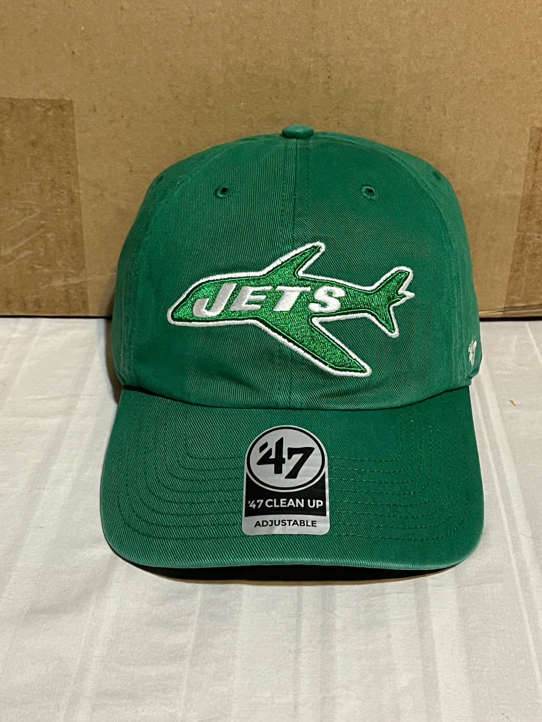 New York Jets NFL '47 Brand Throwback Green Clean Up Adjustable Strapback Hat - Casey's Sports Store