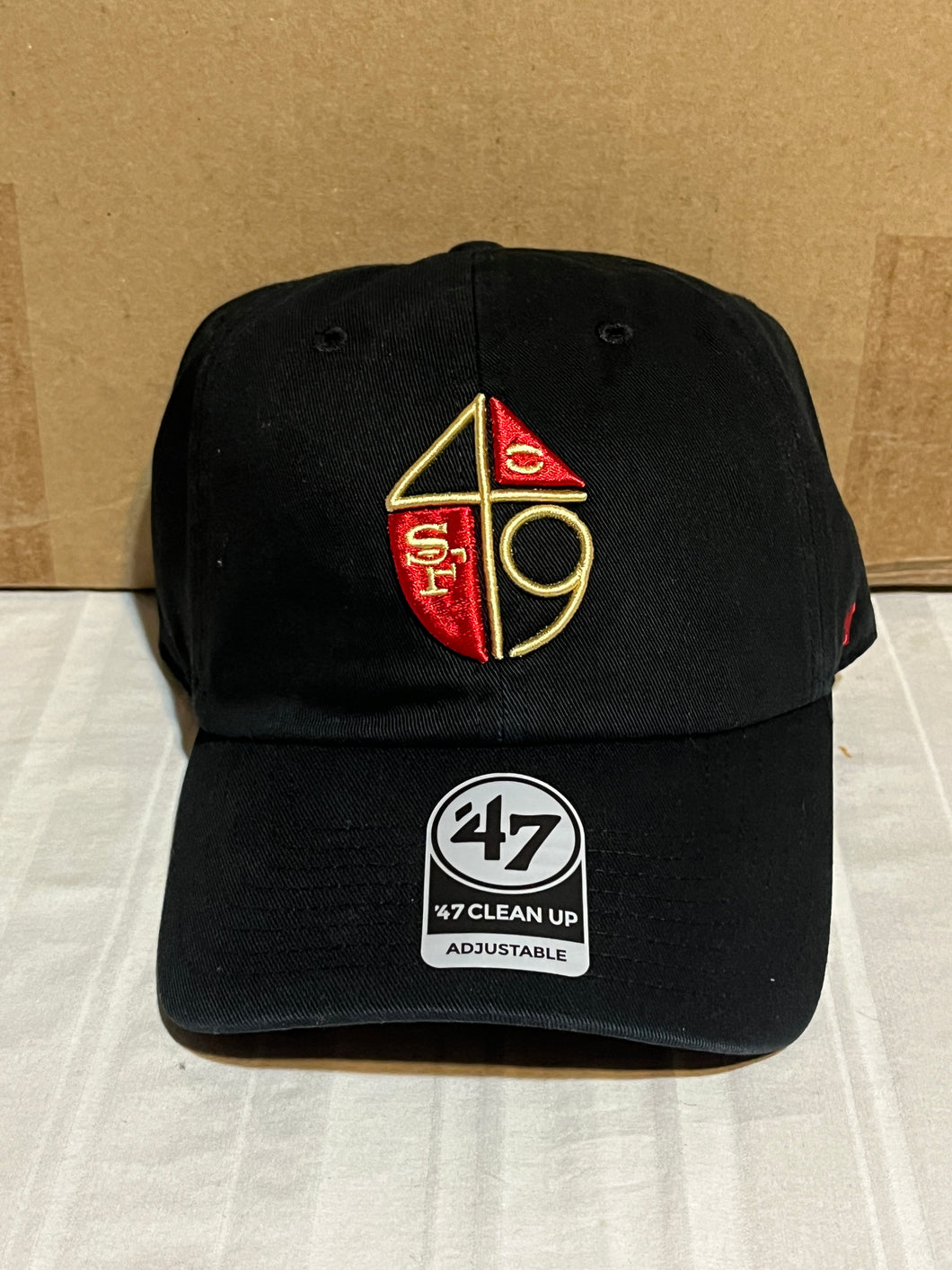 San Francisco 49ers NFL '47 Brand Throwback Black Clean Up Adjustable Hat - Casey's Sports Store