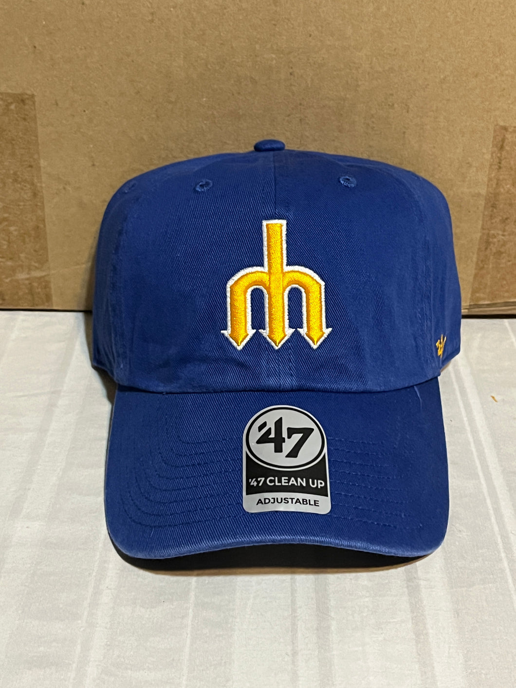 Seattle Mariners Throwback MLB '47 Brand Blue Clean Up Adjustable Hat - Casey's Sports Store