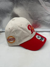 Load image into Gallery viewer, Back view of the Tampa Bay Buccaneers NFL &#39;47 Brand Throwback Natural TT Clean Up Adjustable Hat highlighting the adjustable strap design, a must-have Tampa Bay Buccaneers hat.
