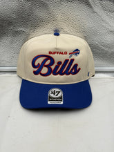 Load image into Gallery viewer, Buffalo Bills NFL &#39;47 Brand Natural TT Script Hitch Snapback Adjustable Hat showcasing its classic snapback design and stylish TT script logo, perfect for fans of the Buffalo Bills hat.
