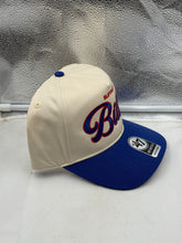 Load image into Gallery viewer, Group of friends wearing the Buffalo Bills NFL &#39;47 Brand Natural TT Script Hitch Snapback Adjustable Hat at a tailgate party, showcasing team spirit and the perfect accessory for Buffalo Bills hat enthusiasts.

